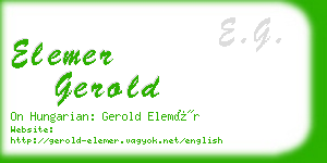 elemer gerold business card